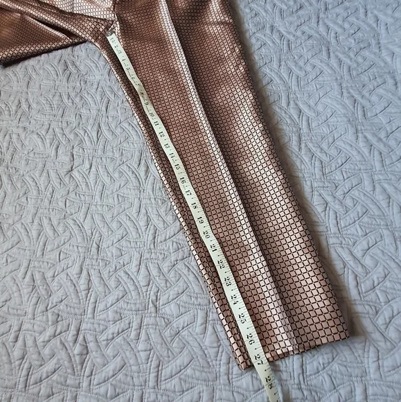 Kate Spade Lewitt Margaux Crop Satin Pants Pink Check Womens 6 Preppy - Picture 13 of 14